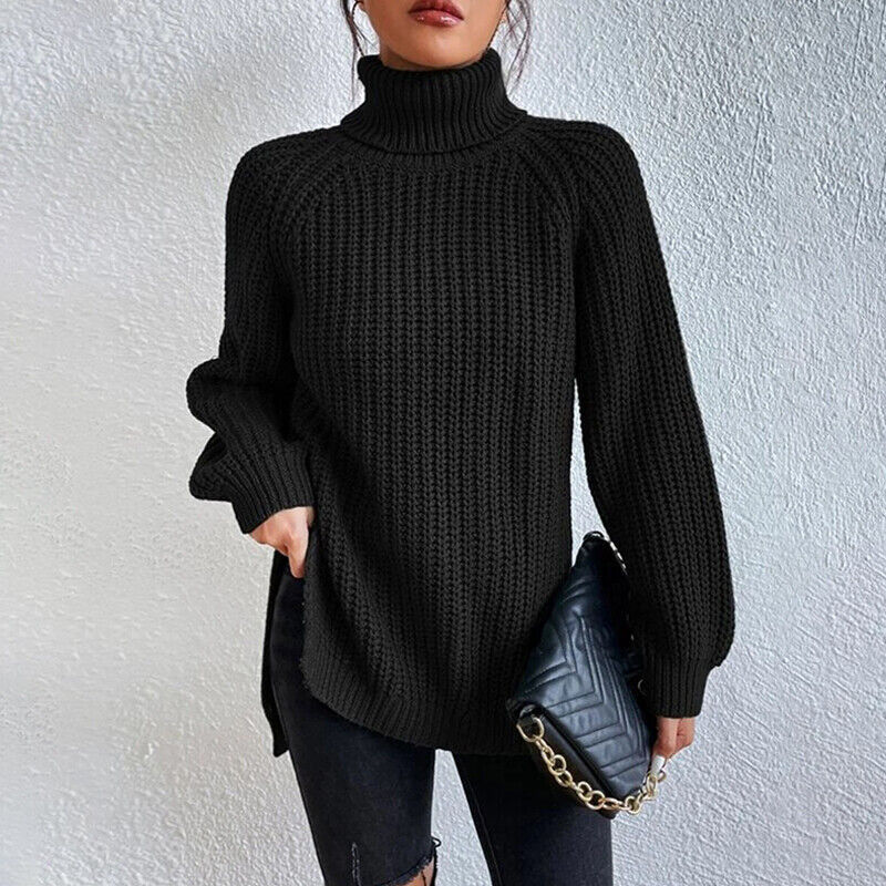 Estela - Pull à col roulé en grosse maille