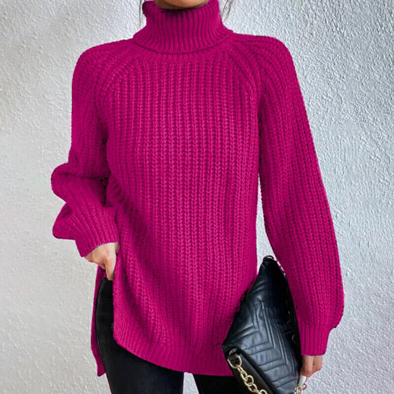 Estela - Pull à col roulé en grosse maille