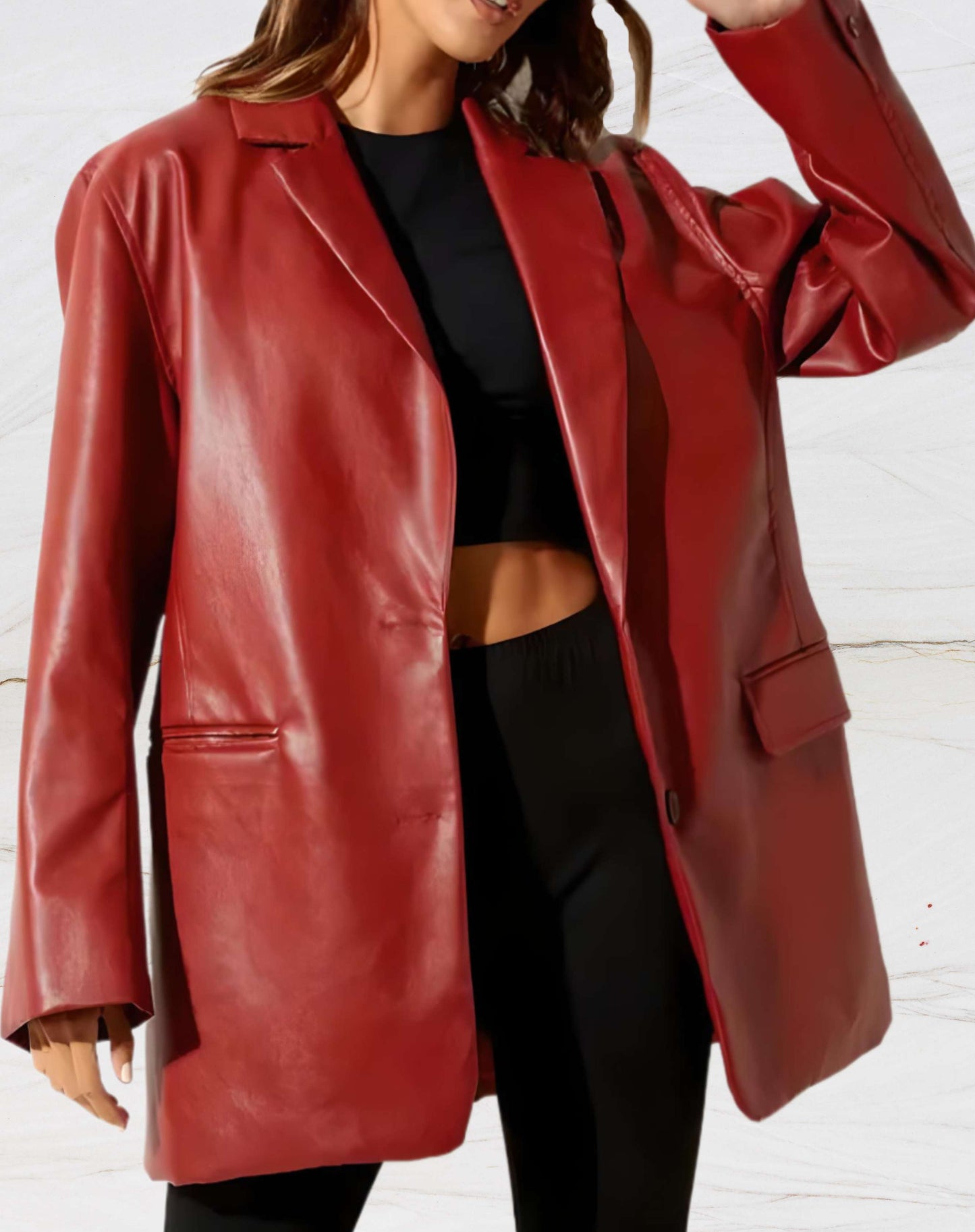 Veste en cuir mi-longue - Fidessa