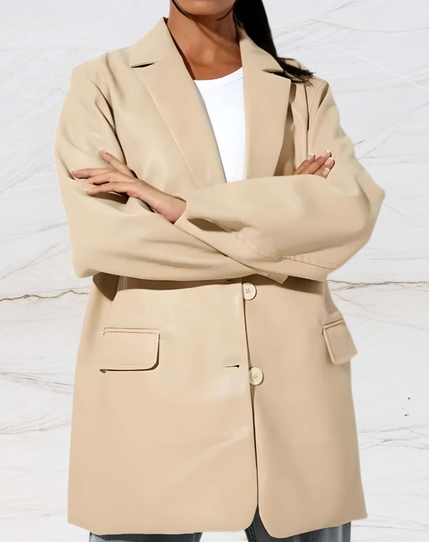 Veste en cuir mi-longue - Fidessa
