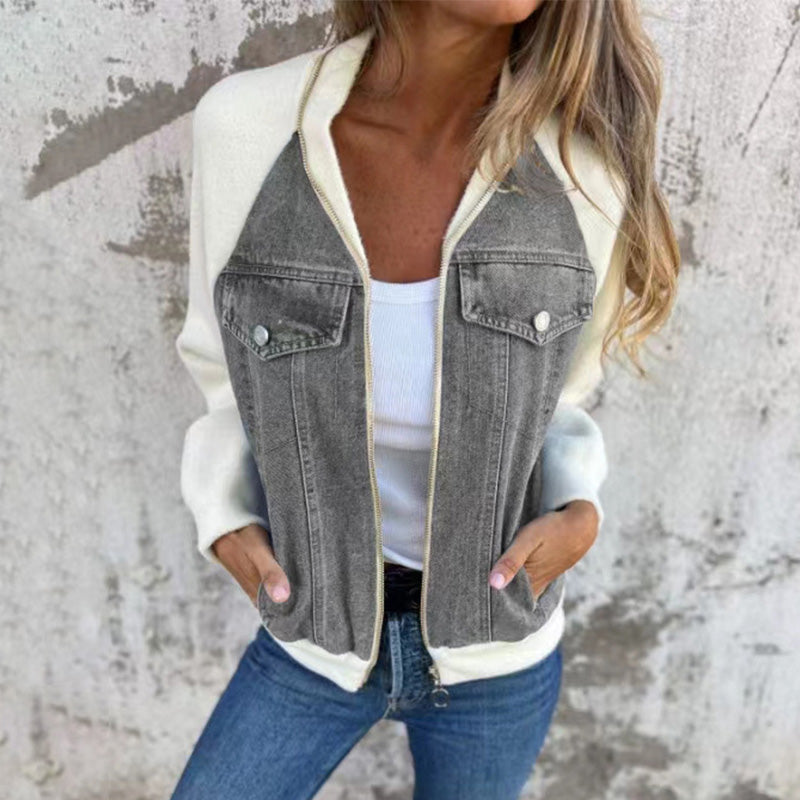 Veste en jean zippée - Sazeanne