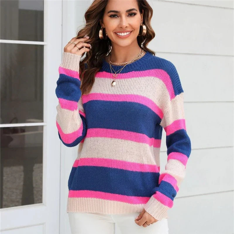 Mara - Pull rayé multicolore pour femme