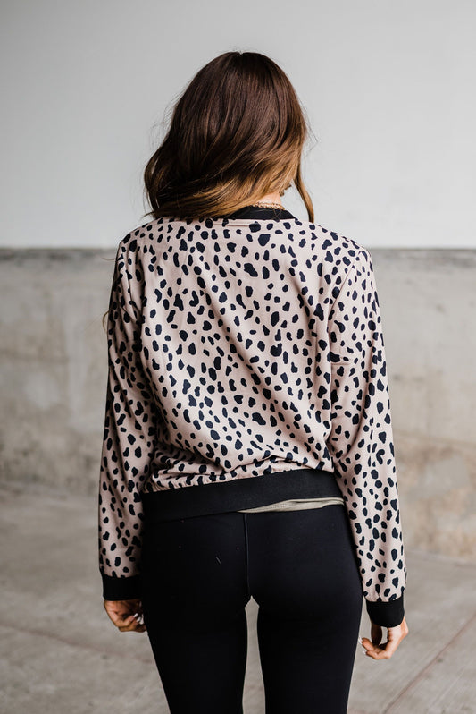 Bomber polyvalent avec effet imprimé léopard et design tendance