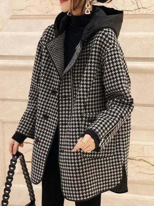 Livia - Veste à Carreaux avec Capuche pour Femme